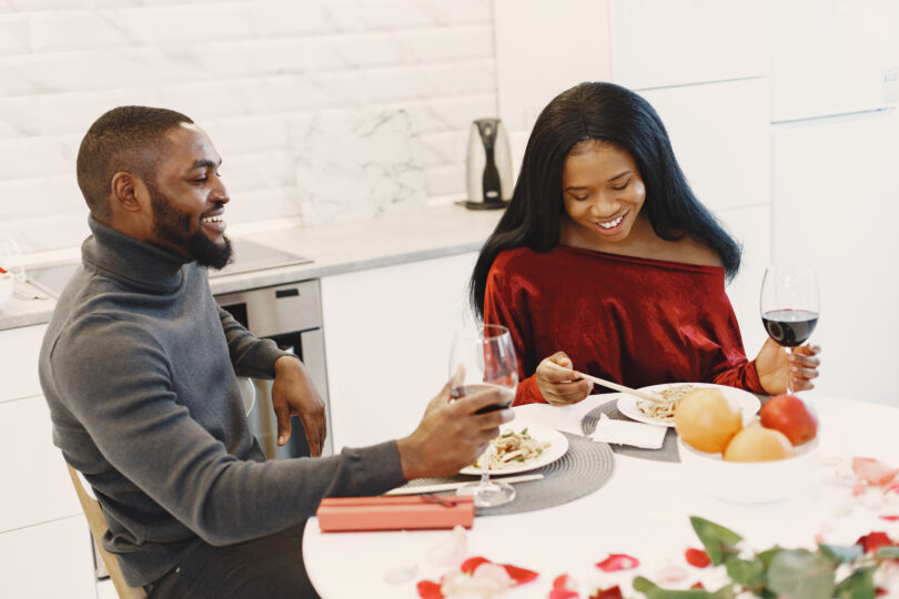 African couple spending time together