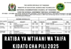 Ratiba ya Mitihani ya Kidato cha Pili (CSEE) 2025