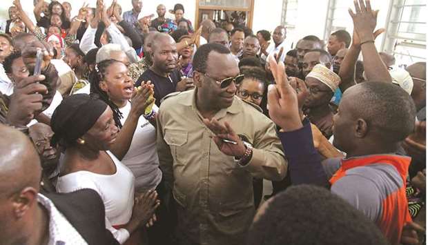 CHADEMA chairman, Mbowe arrived at Kisutu