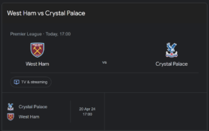 West Ham Vs. Crystal Palace Free Betting Tips