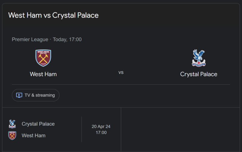 West Ham Vs. Crystal Palace Free Betting Tips