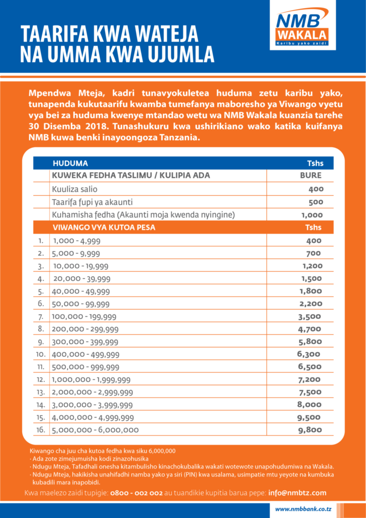 Makato ya Kutuma na Kupokea Pesa NMB Kwa Mawakala