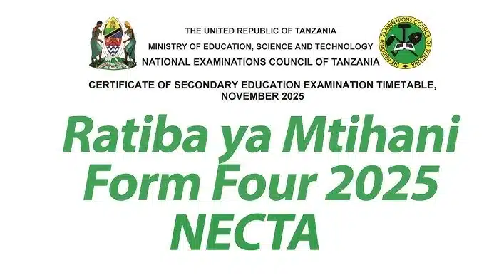 Ratiba ya Mitihani ya Kidato cha Nne (CSEE) 2025